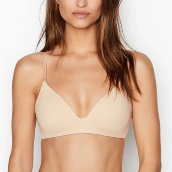 Victoria’s Secret The T-Shirt Smooth Logo Strap Lightly  Lined Non Wired - Picture 1 of 9